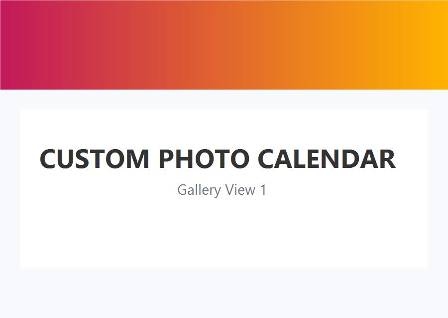 Custom Photo Calendar